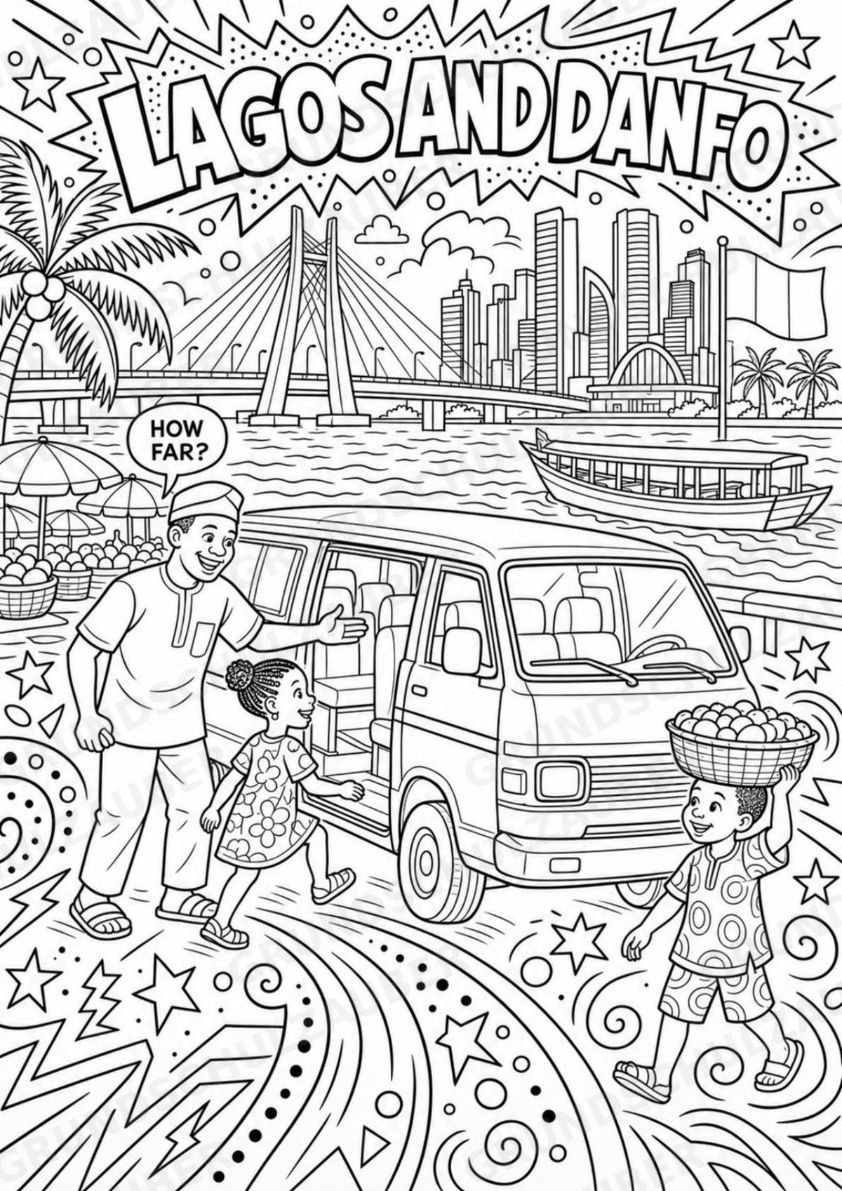 Nigeria POP Art Ausmalbilder 15 Malvorlagen – Materialseite 4
