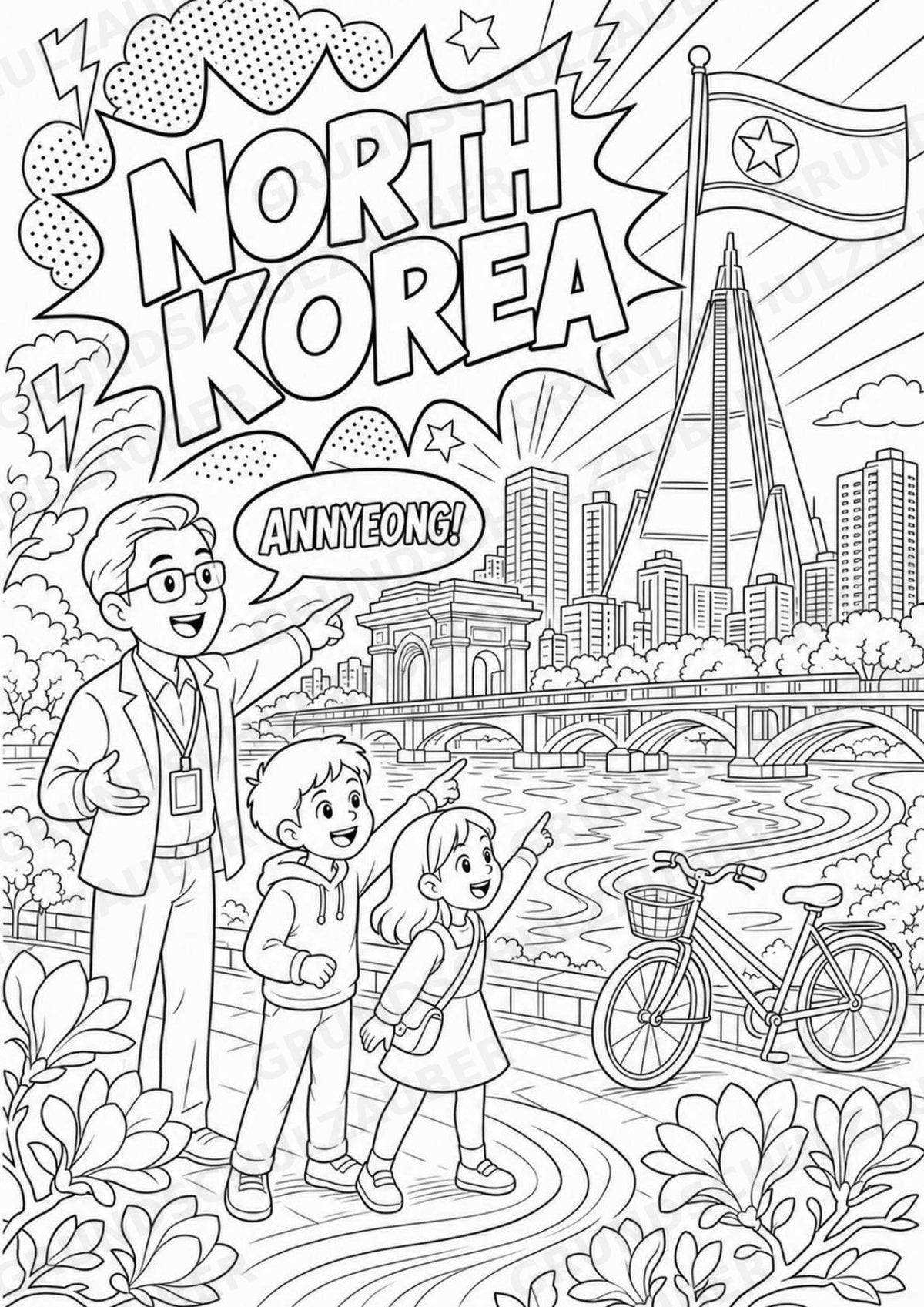 Nordkorea POP Art Ausmalbilder 15 Malvorlagen – Materialseite 2