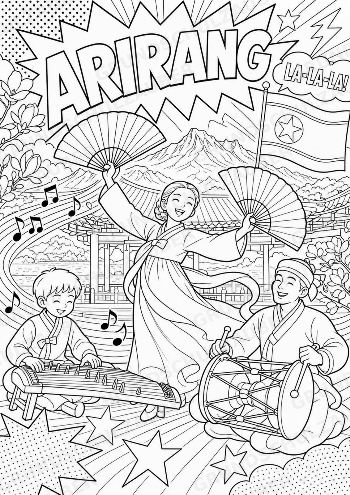 Nordkorea POP Art Ausmalbilder 15 Malvorlagen – Materialseite 9