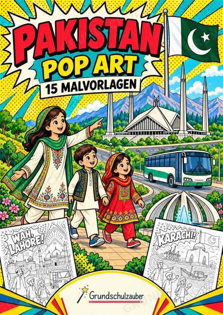 Pakistan POP Art Ausmalbilder 15 Malvorlagen – Cover