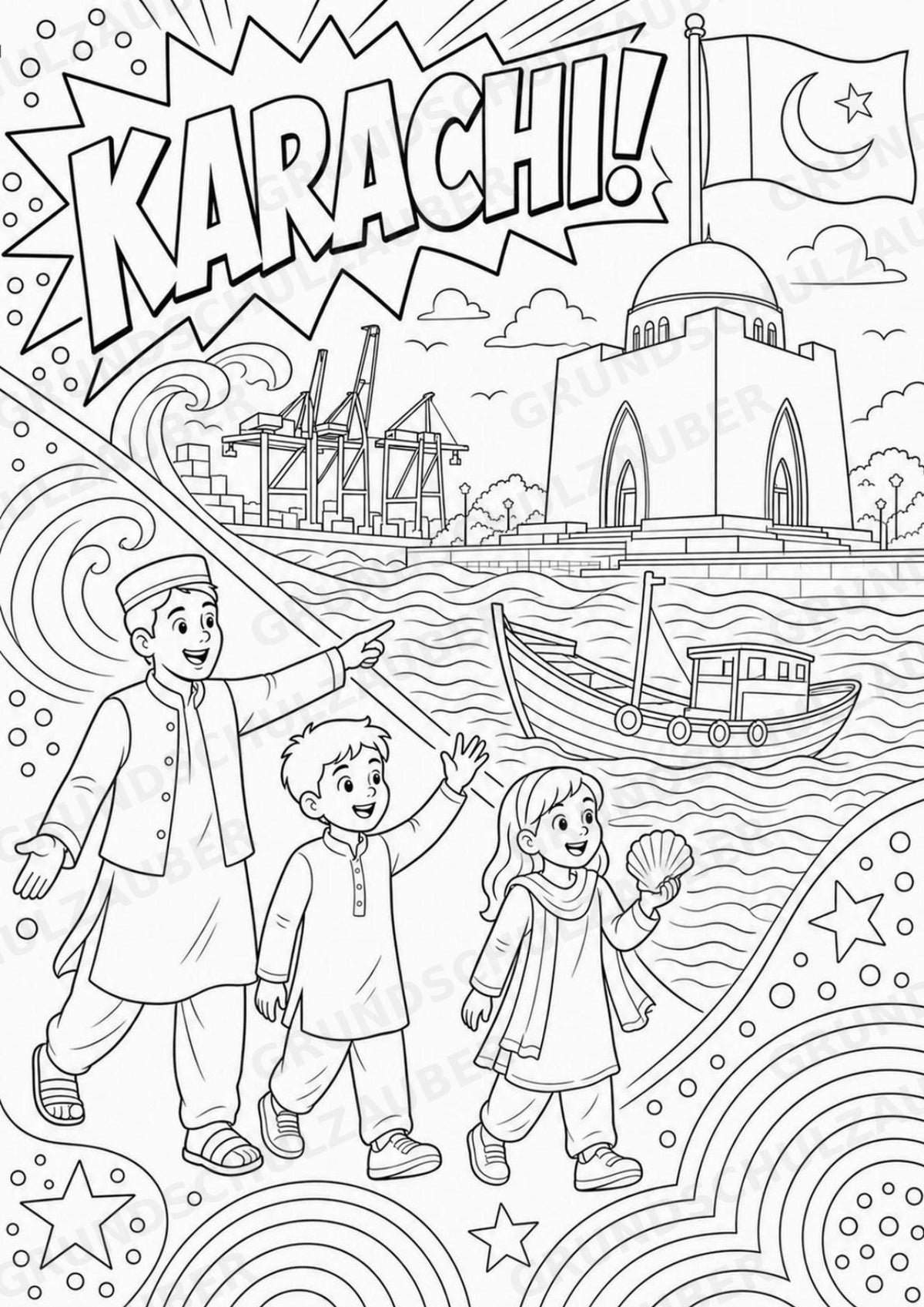 Pakistan POP Art Ausmalbilder 15 Malvorlagen – Materialseite 4