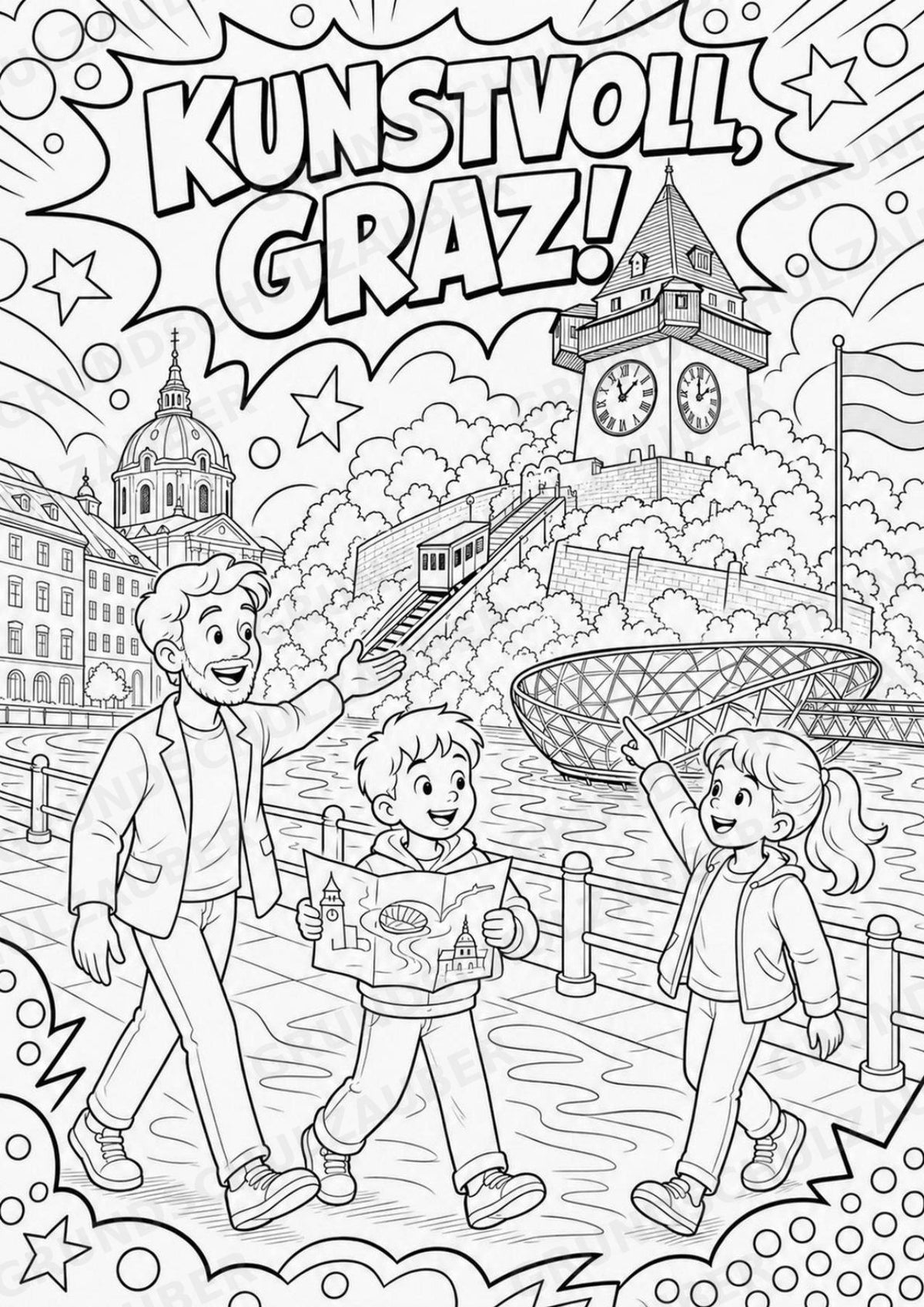 Österreich POP Art Ausmalbilder 15 Malvorlagen – Materialseite 15