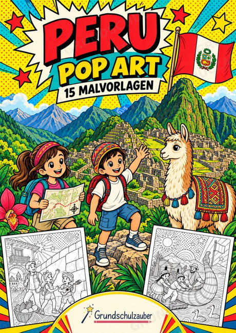 Peru POP Art Ausmalbilder 15 Malvorlagen – Cover