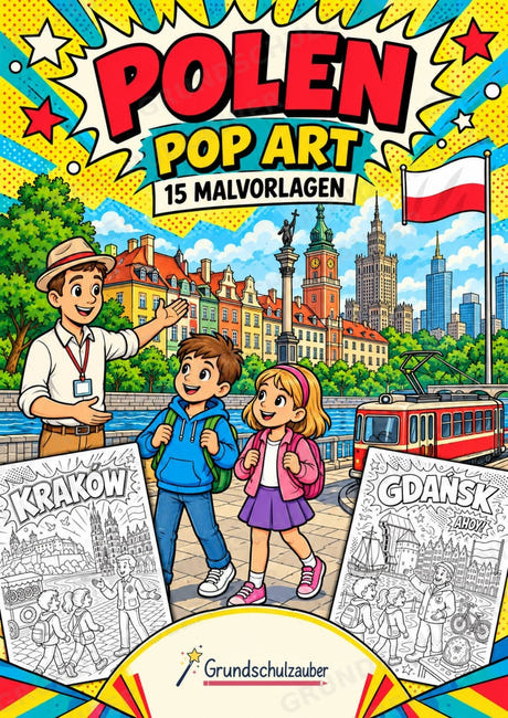 Polen POP Art Ausmalbilder 15 Malvorlagen – Cover