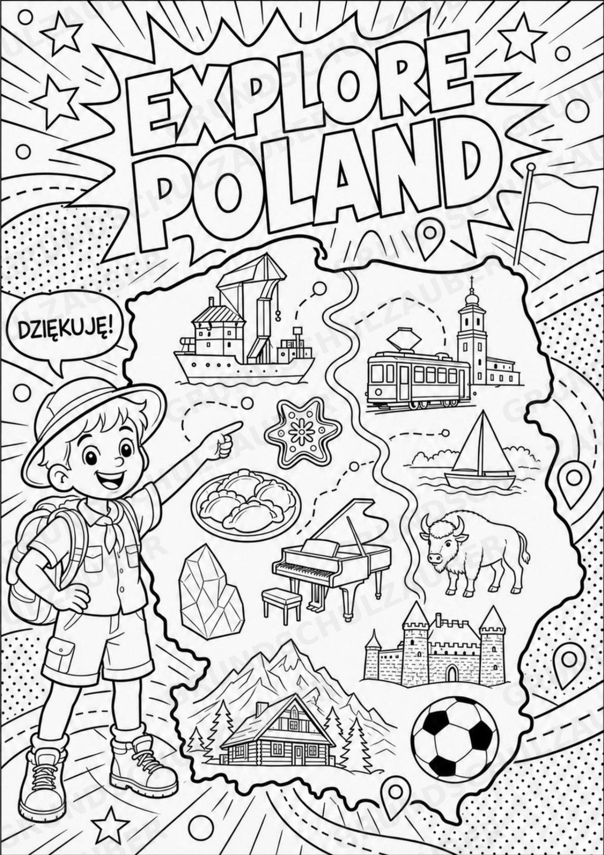 Polen POP Art Ausmalbilder 15 Malvorlagen – Materialseite 16