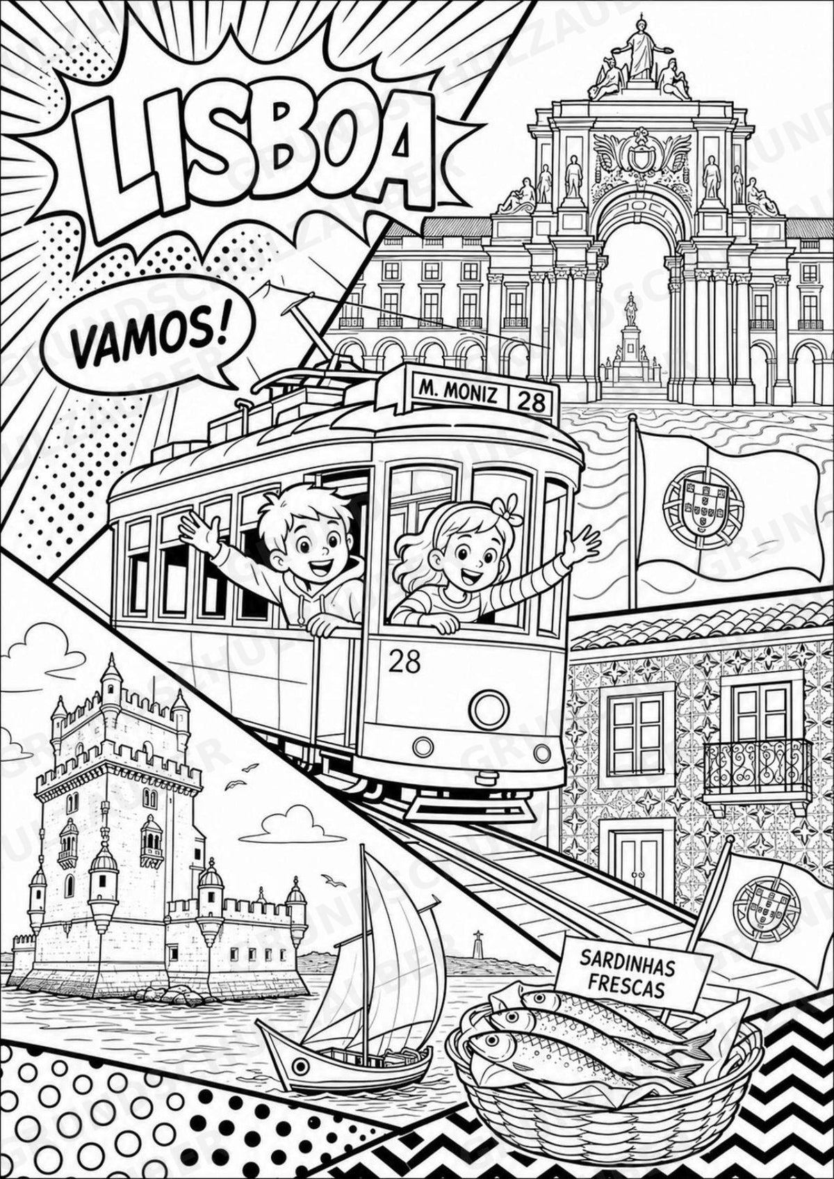 Portugal POP Art Ausmalbilder 15 Malvorlagen – Materialseite 3