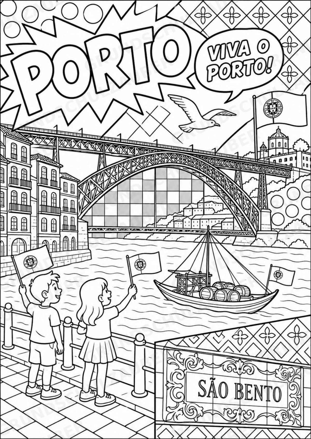 Portugal POP Art Ausmalbilder 15 Malvorlagen – Materialseite 5