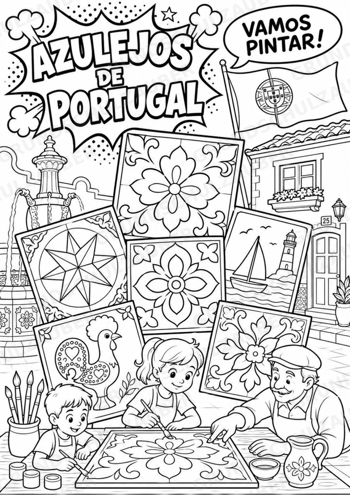 Portugal POP Art Ausmalbilder 15 Malvorlagen – Materialseite 10