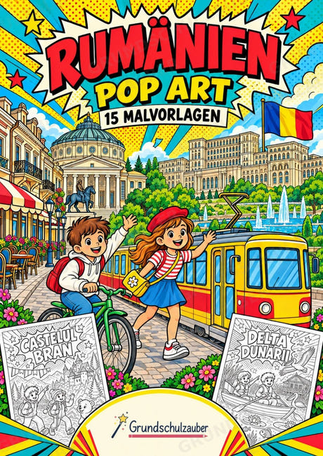 Rumänien POP Art Ausmalbilder 15 Malvorlagen – Cover