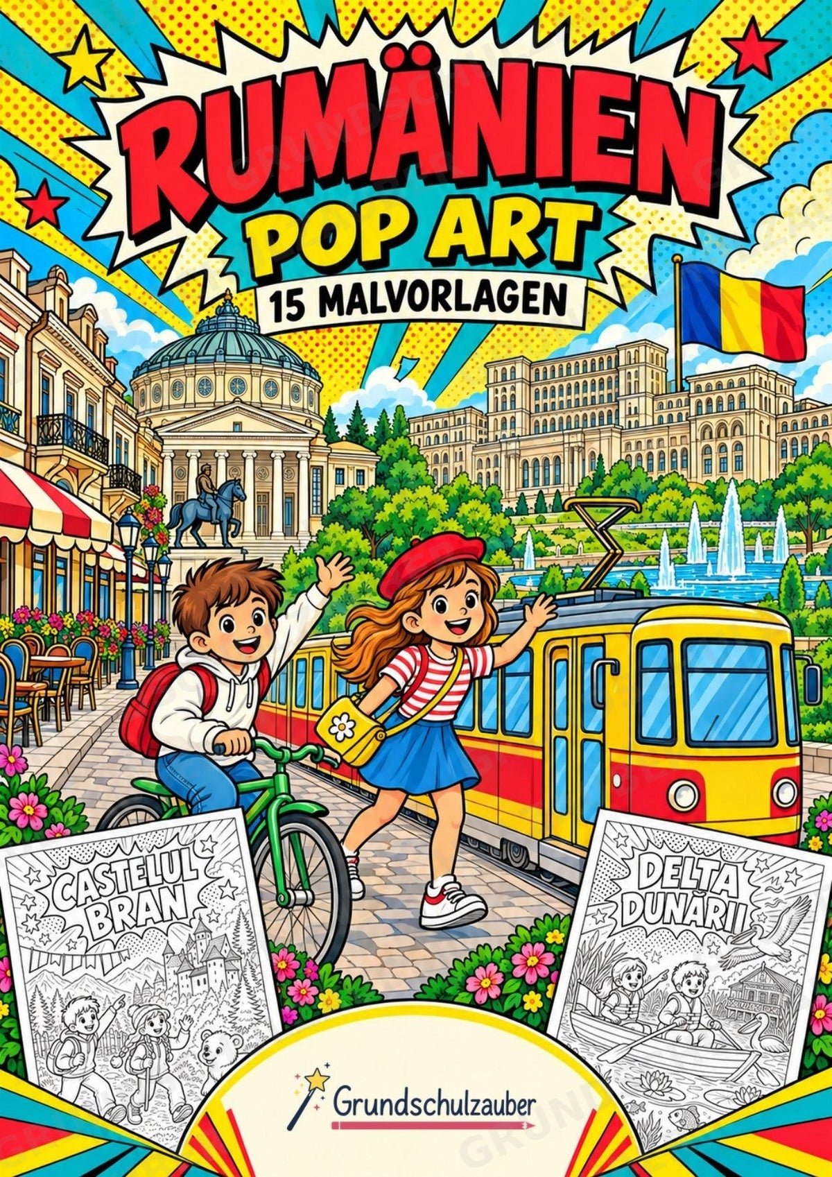 Rumänien POP Art Ausmalbilder 15 Malvorlagen – Cover