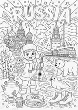 Russland POP Art Ausmalbilder 15 Malvorlagen – Materialseite 2