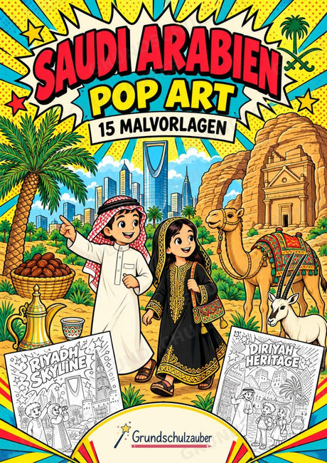 Saudi Arabien POP Art Ausmalbilder 15 Malvorlagen – Cover