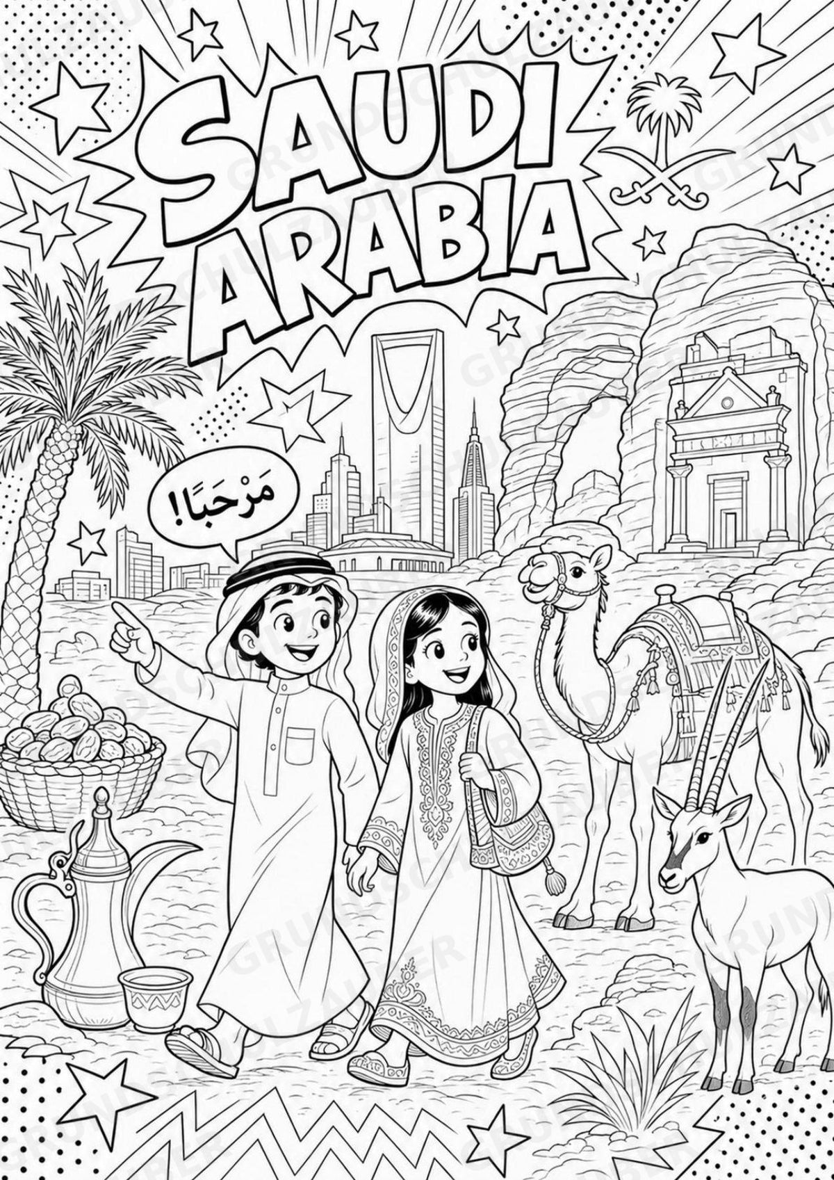 Saudi Arabien POP Art Ausmalbilder 15 Malvorlagen – Materialseite 2