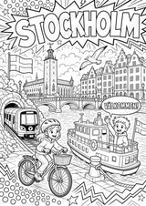 Schweden POP Art Ausmalbilder 15 Malvorlagen – Materialseite 3