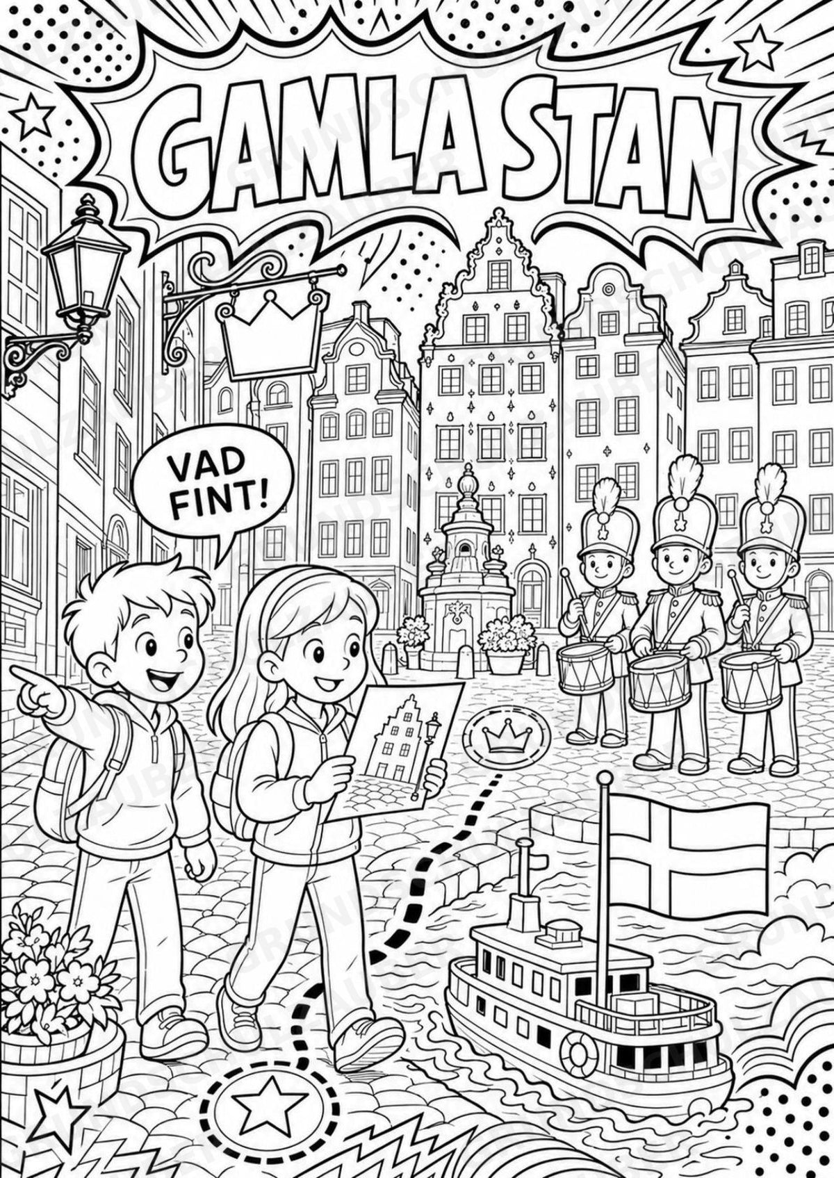 Schweden POP Art Ausmalbilder 15 Malvorlagen – Materialseite 4