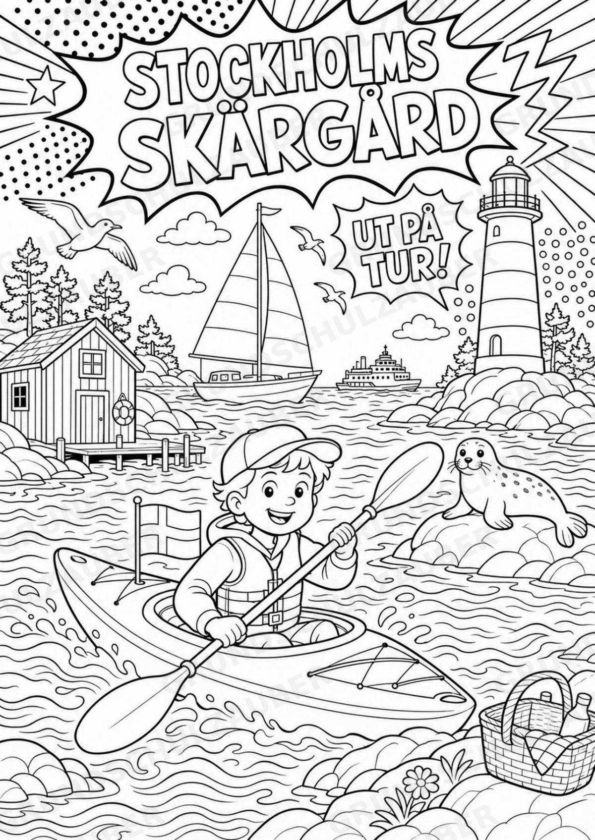 Schweden POP Art Ausmalbilder 15 Malvorlagen – Materialseite 5
