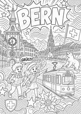 Schweiz POP Art Ausmalbilder 15 Malvorlagen – Materialseite 2