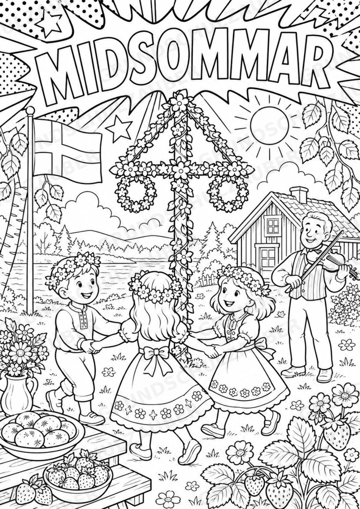 Schweden POP Art Ausmalbilder 15 Malvorlagen – Materialseite 7
