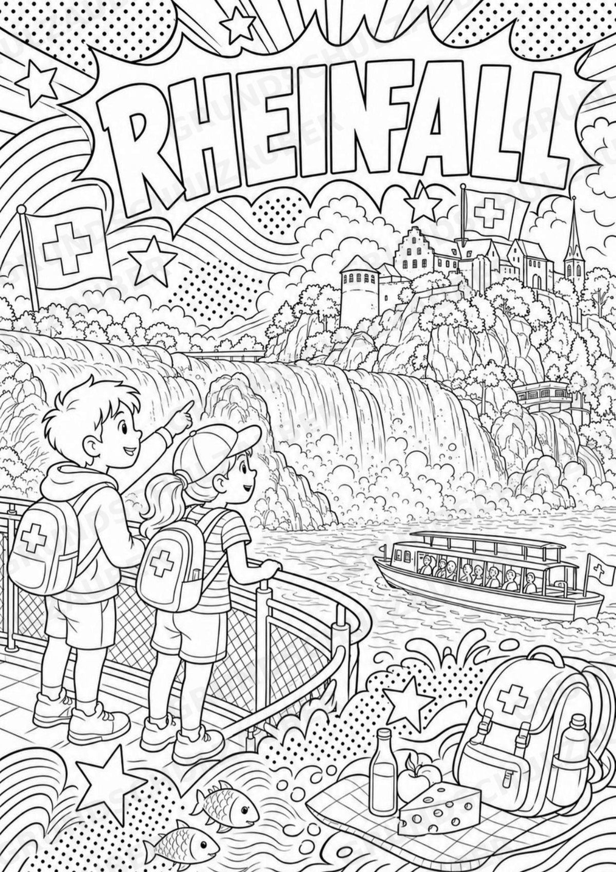 Schweiz POP Art Ausmalbilder 15 Malvorlagen – Materialseite 7