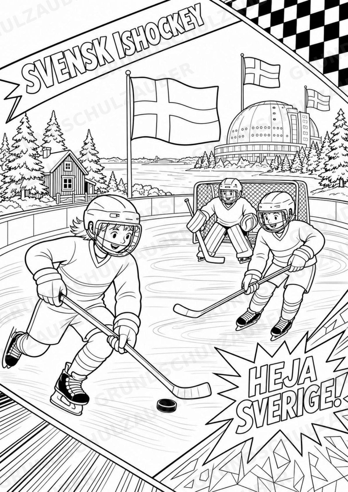 Schweden POP Art Ausmalbilder 15 Malvorlagen – Materialseite 14