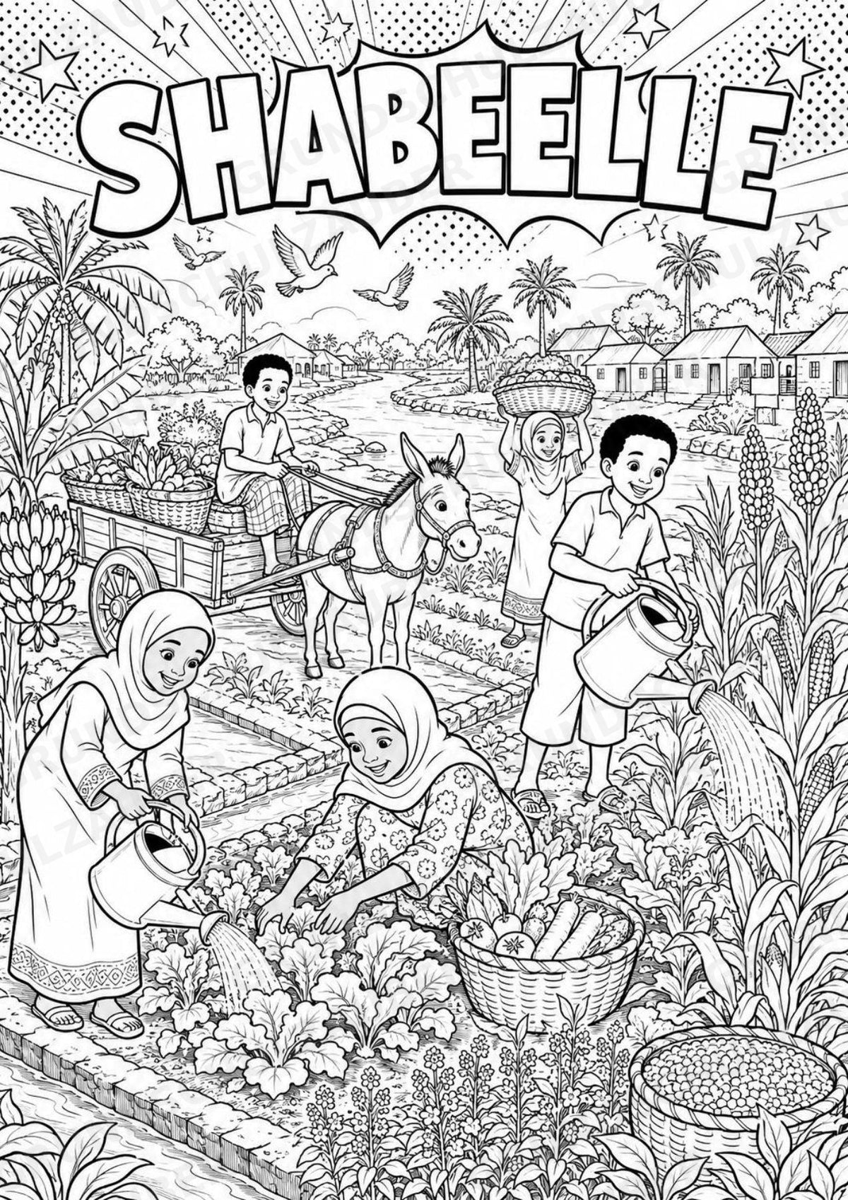 Somalia POP Art Ausmalbilder 15 Malvorlagen – Materialseite 7