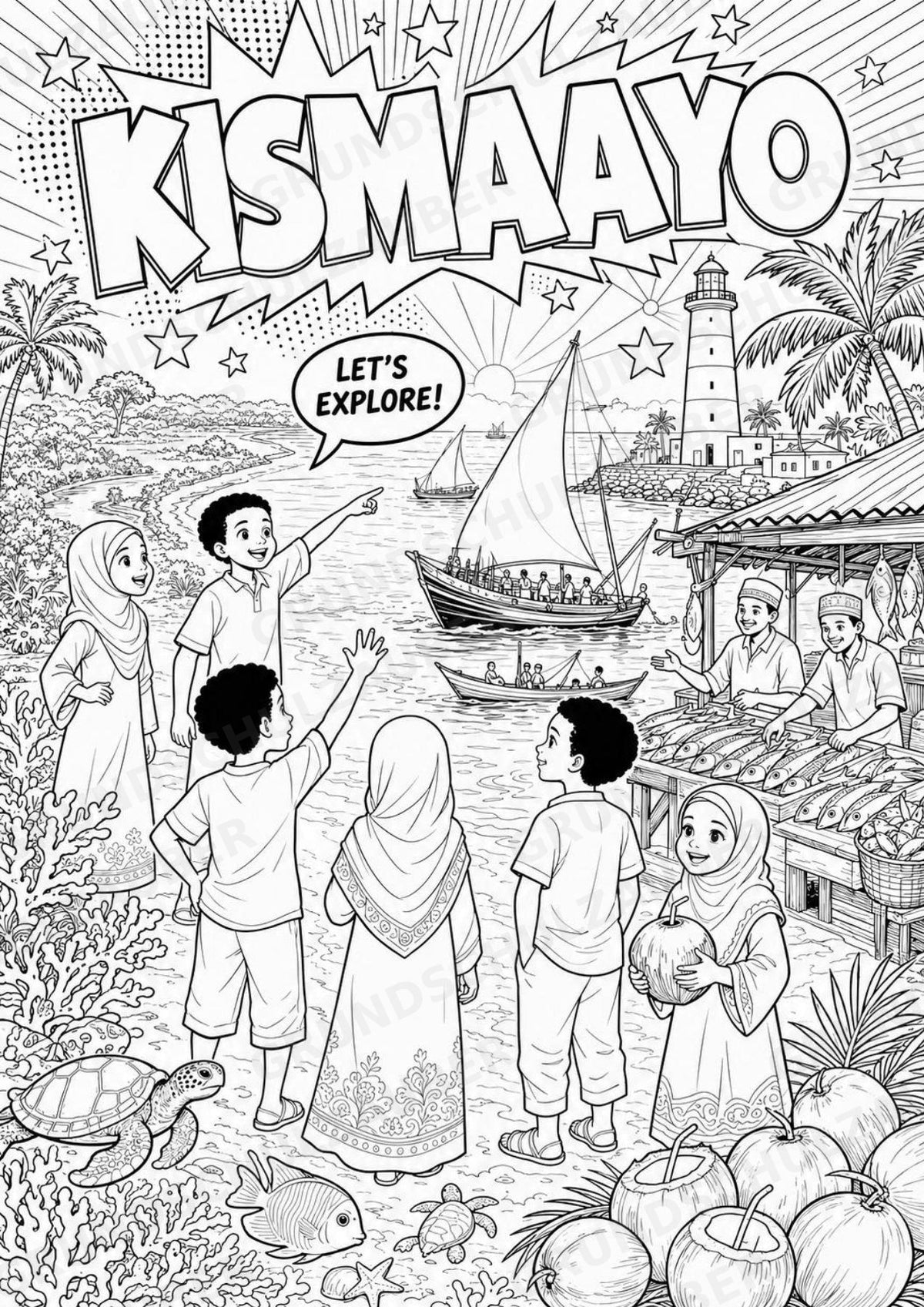 Somalia POP Art Ausmalbilder 15 Malvorlagen – Materialseite 8