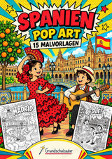 Spanien POP Art Ausmalbilder 15 Malvorlagen – Cover