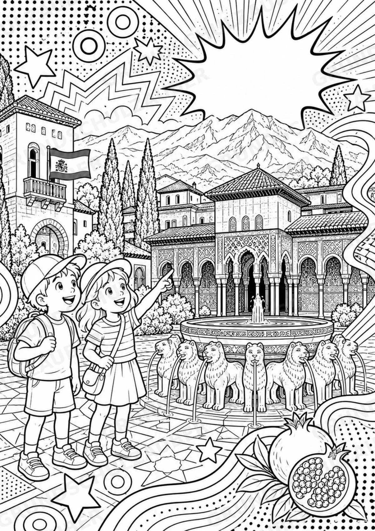 Spanien POP Art Ausmalbilder 15 Malvorlagen – Materialseite 6