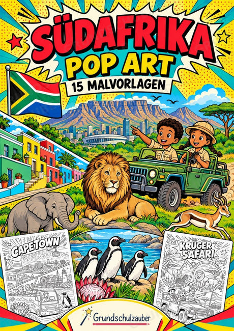 Südafrika POP Art Ausmalbilder 15 Malvorlagen – Cover