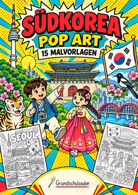 Südkorea POP Art Ausmalbilder 15 Malvorlagen – Cover