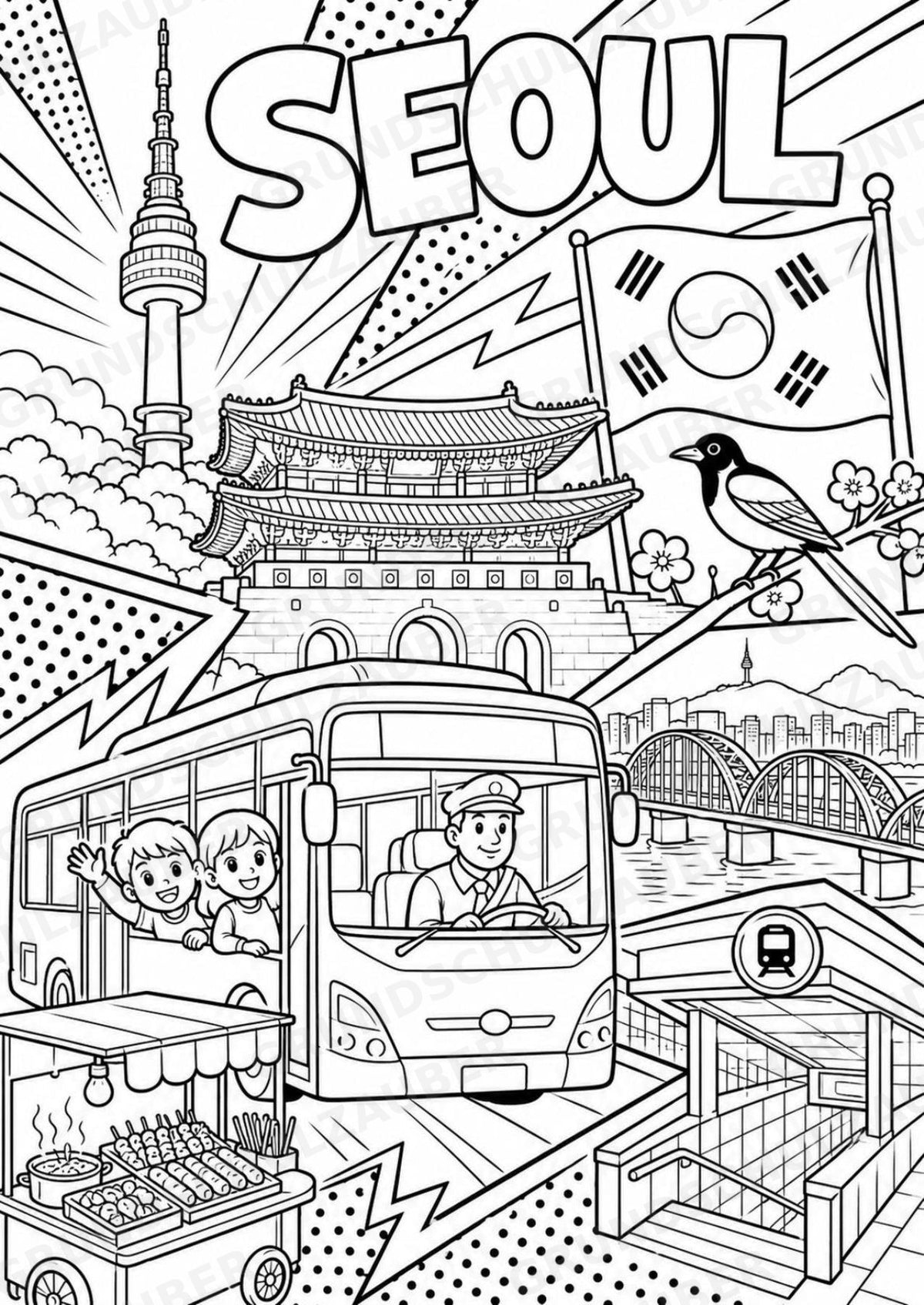 Südkorea POP Art Ausmalbilder 15 Malvorlagen – Materialseite 3