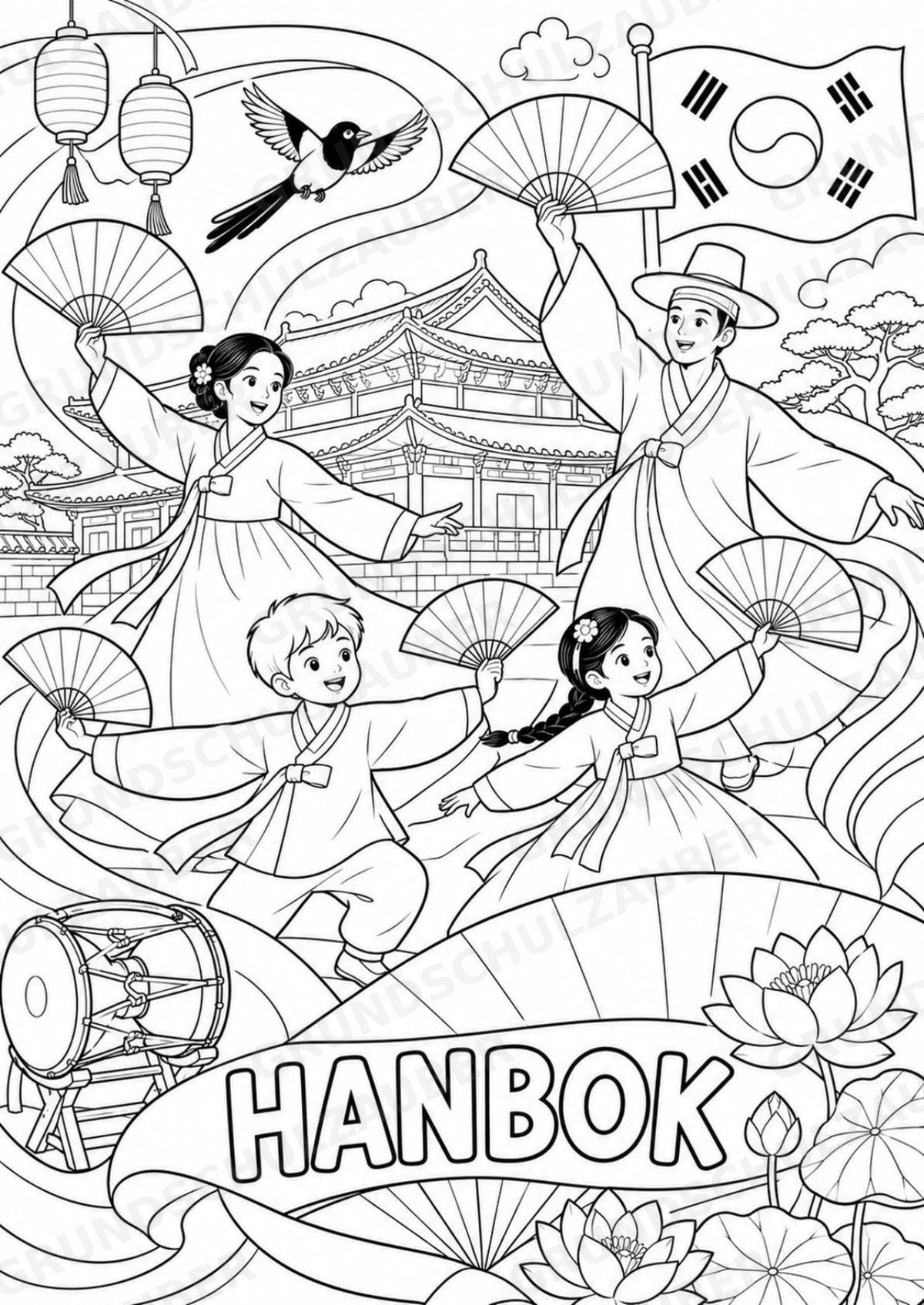 Südkorea POP Art Ausmalbilder 15 Malvorlagen – Materialseite 6
