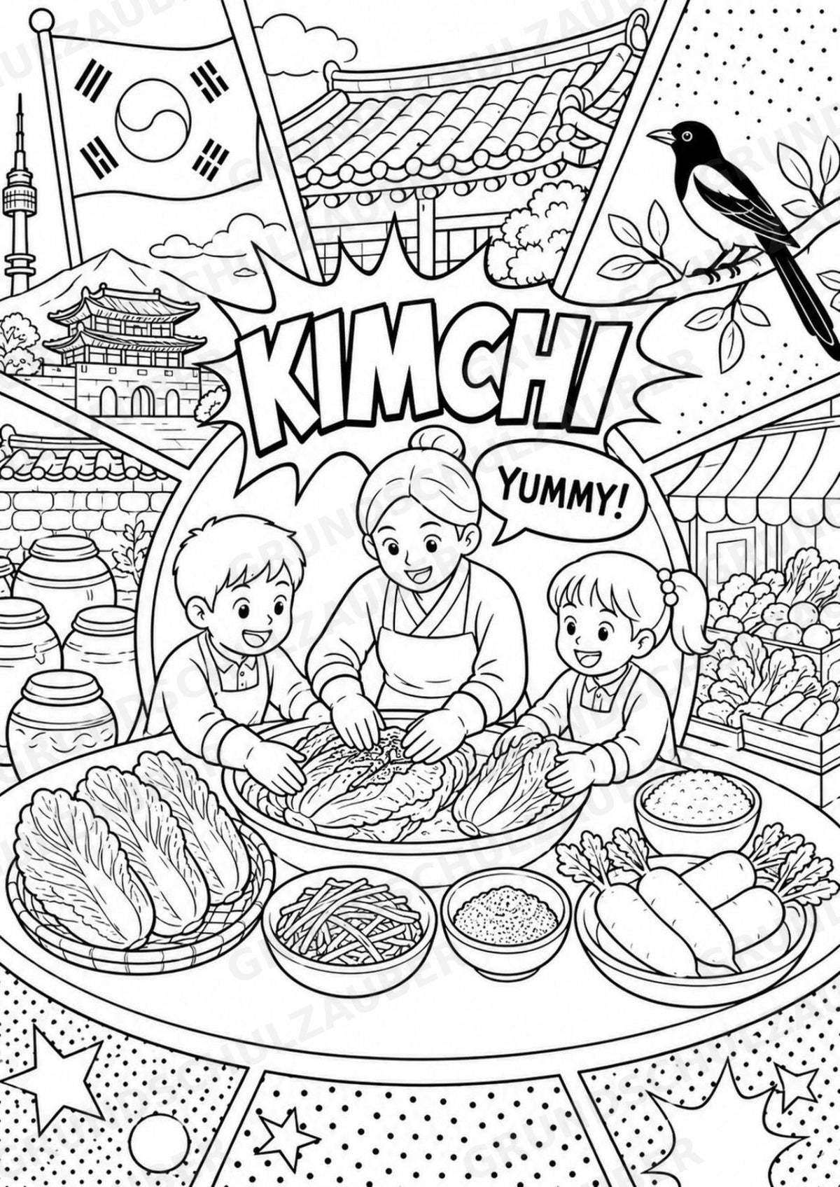 Südkorea POP Art Ausmalbilder 15 Malvorlagen – Materialseite 7