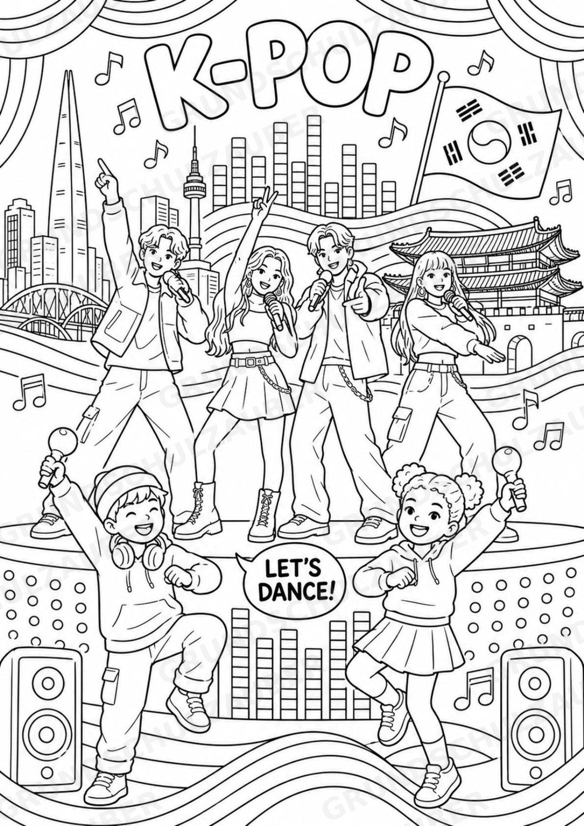 Südkorea POP Art Ausmalbilder 15 Malvorlagen – Materialseite 9