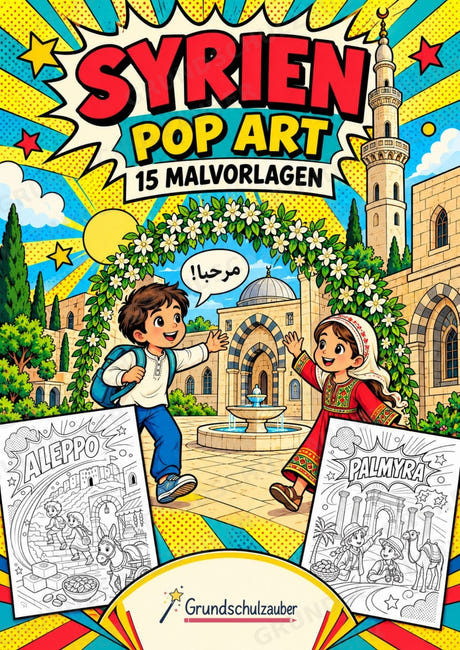 Syrien POP Art Ausmalbilder 15 Malvorlagen – Cover