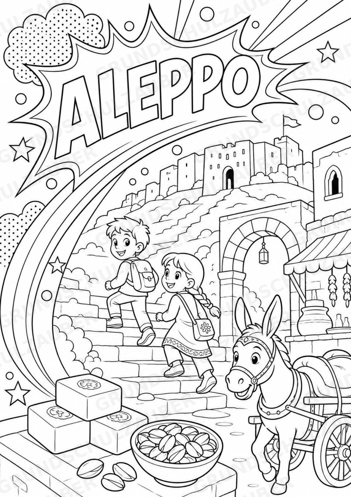 Syrien POP Art Ausmalbilder 15 Malvorlagen – Materialseite 3