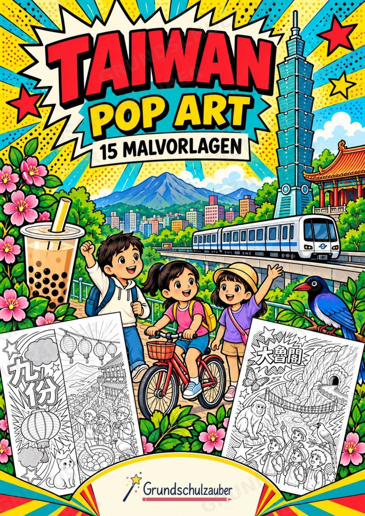 Taiwan POP Art Ausmalbilder 15 Malvorlagen – Cover