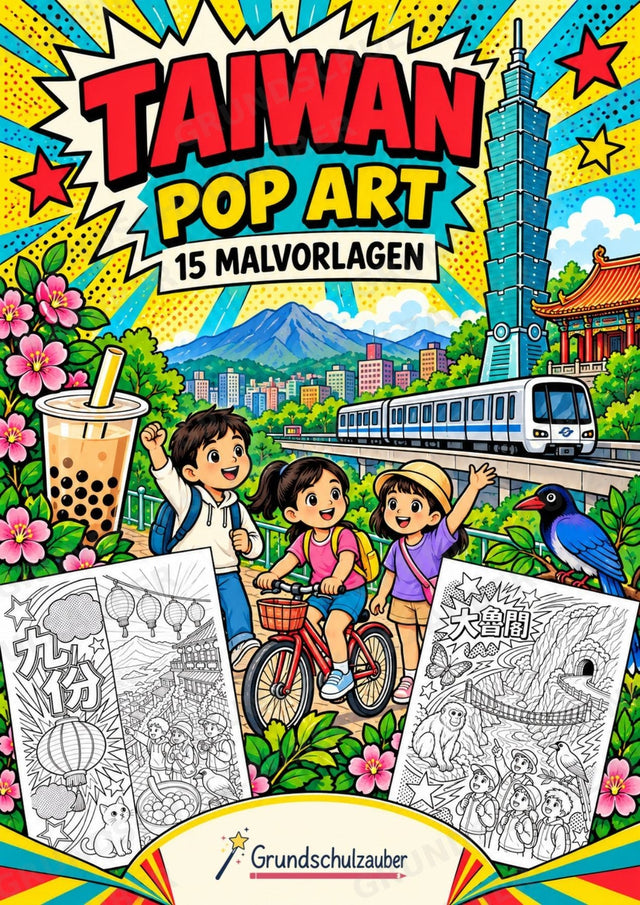 Taiwan POP Art Ausmalbilder 15 Malvorlagen – Cover