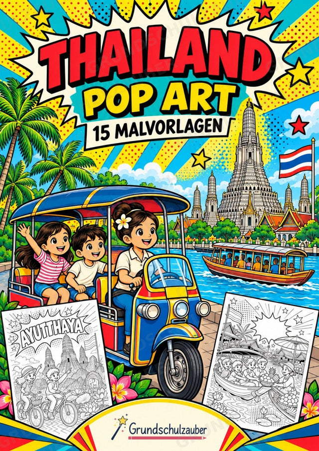 Thailand POP Art Ausmalbilder 15 Malvorlagen – Cover