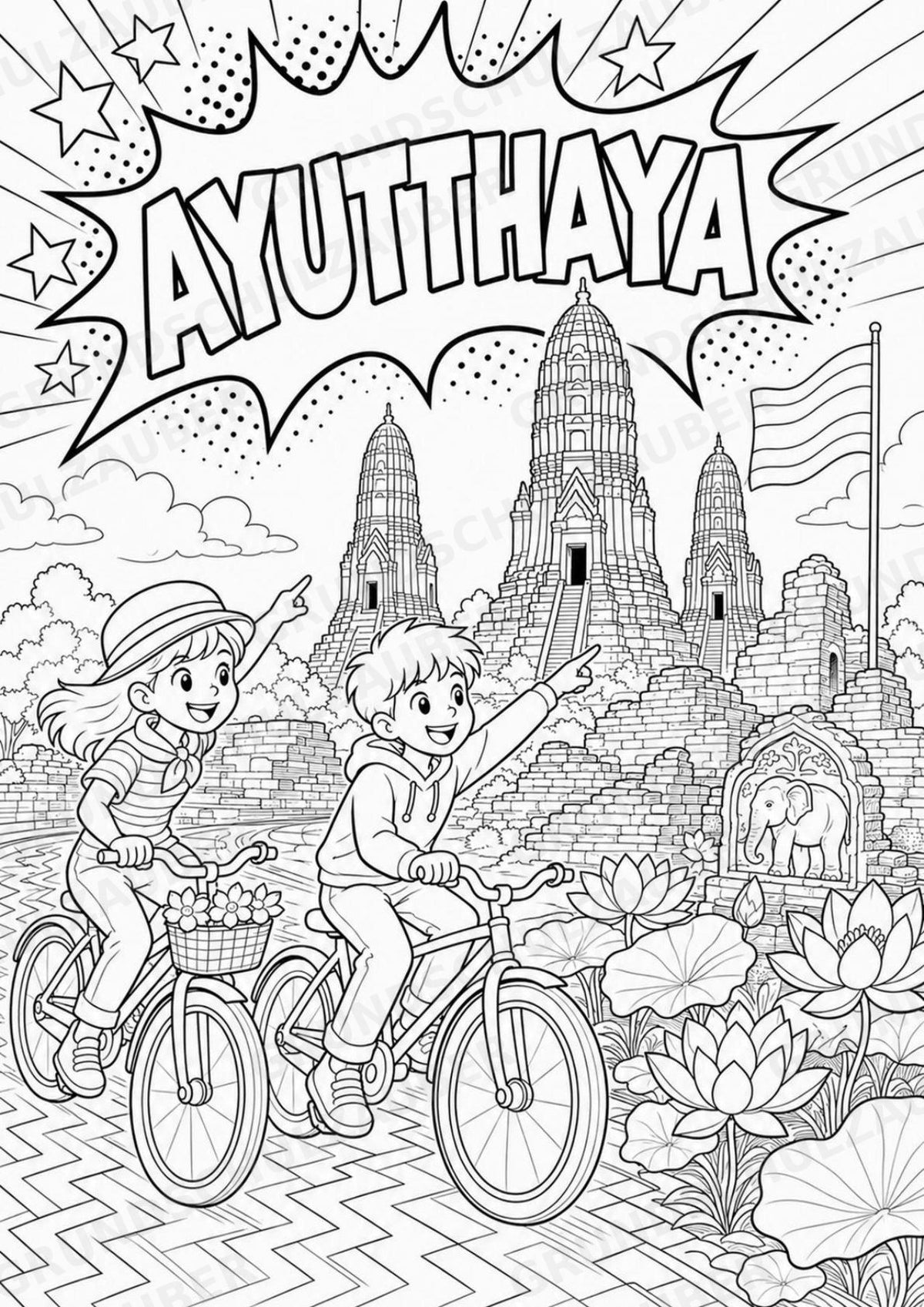 Thailand POP Art Ausmalbilder 15 Malvorlagen – Materialseite 3