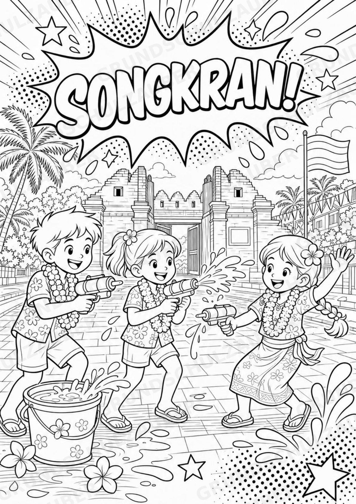 Thailand POP Art Ausmalbilder 15 Malvorlagen – Materialseite 5