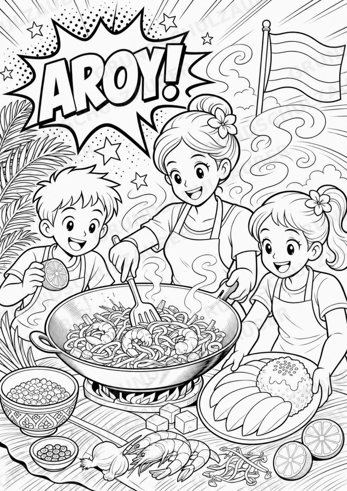 Thailand POP Art Ausmalbilder 15 Malvorlagen – Materialseite 7