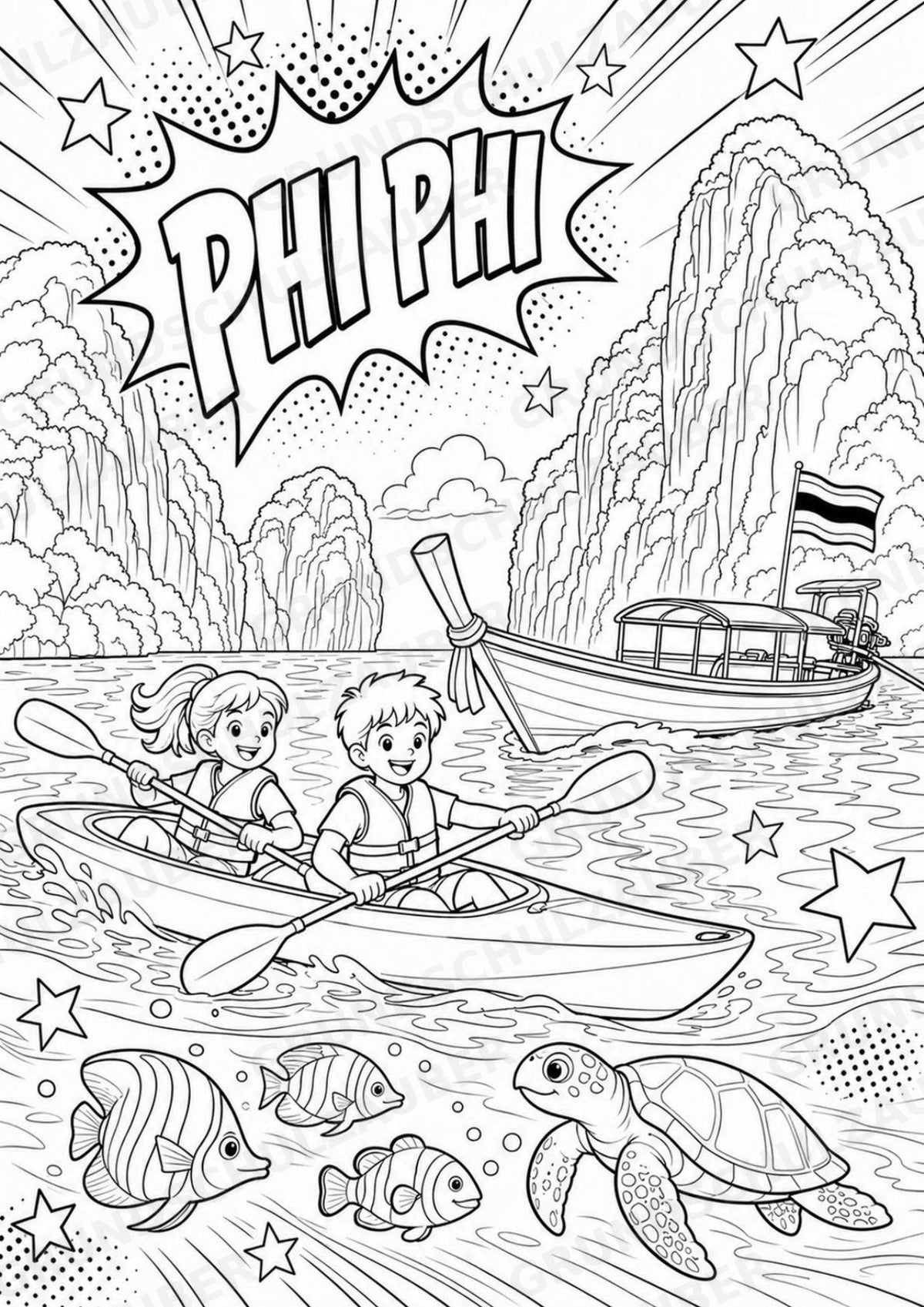 Thailand POP Art Ausmalbilder 15 Malvorlagen – Materialseite 12