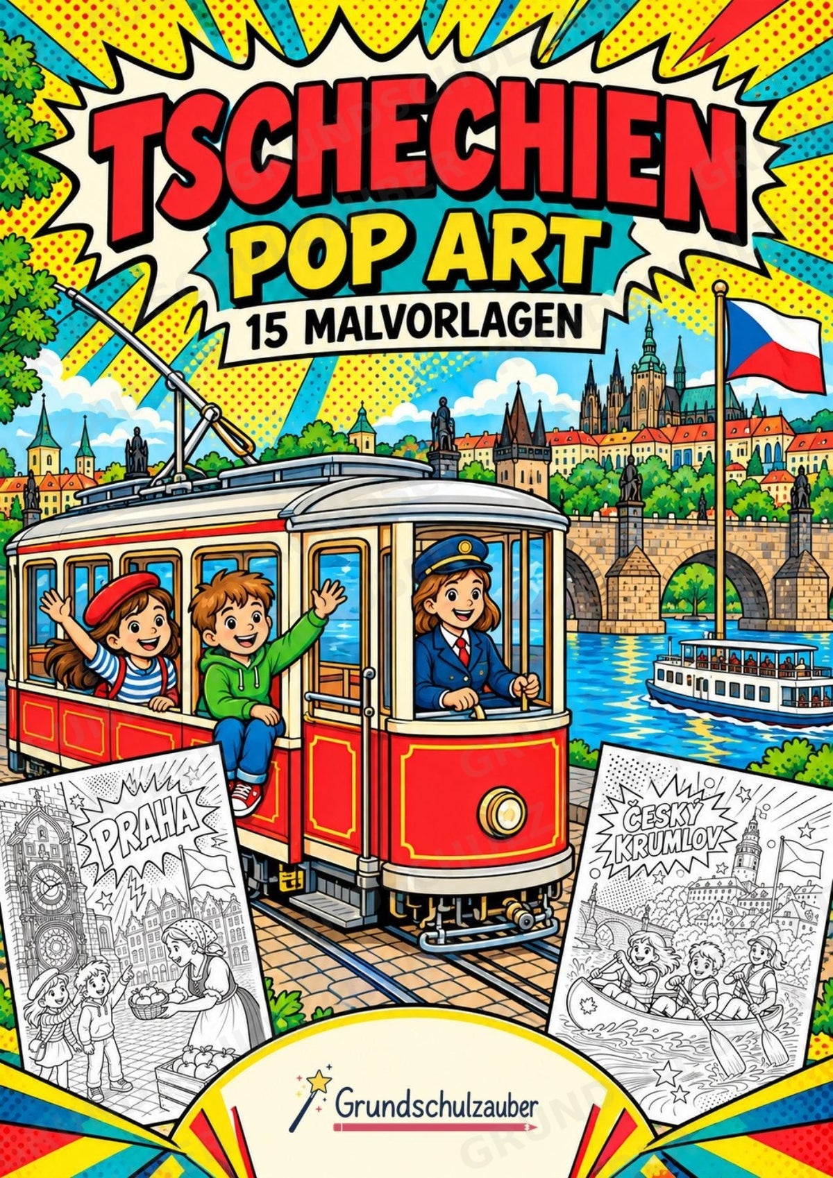 Tschechien POP Art Ausmalbilder 15 Malvorlagen – Cover