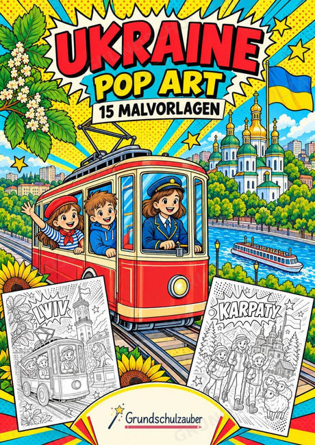 Ukraine POP Art Ausmalbilder 15 Malvorlagen – Cover