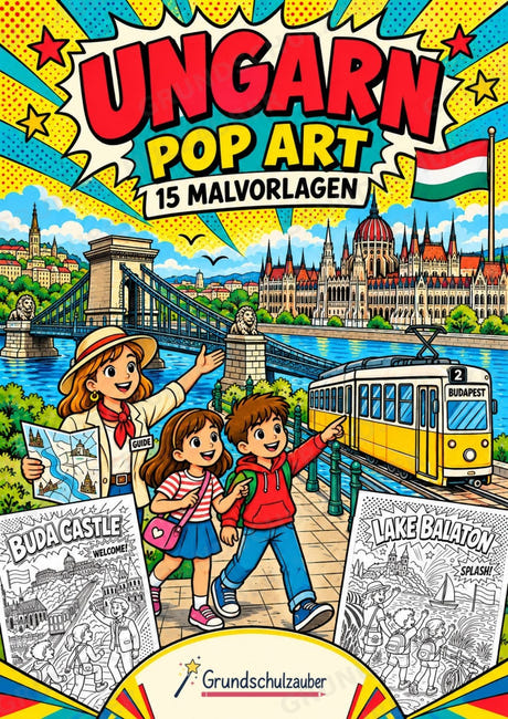 Ungarn POP Art Ausmalbilder 15 Malvorlagen – Cover