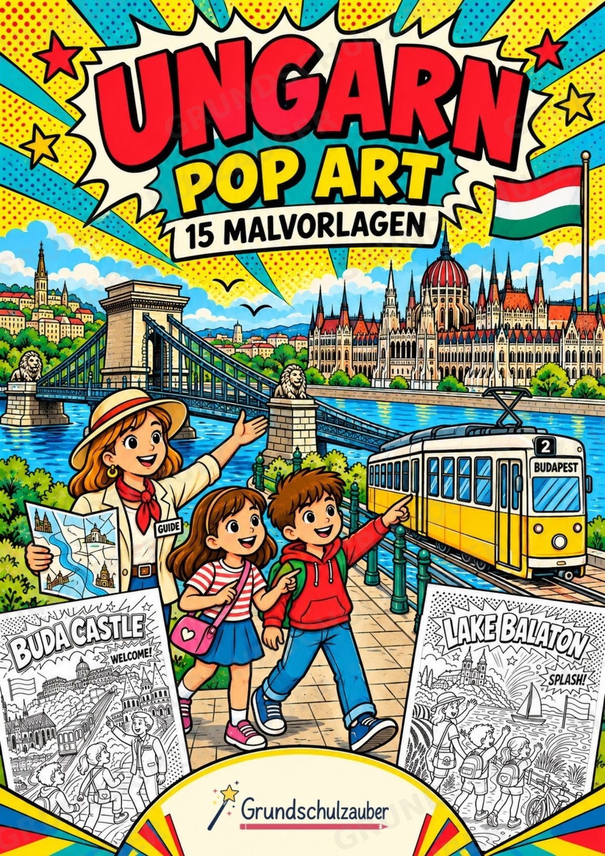 Ungarn POP Art Ausmalbilder 15 Malvorlagen – Cover