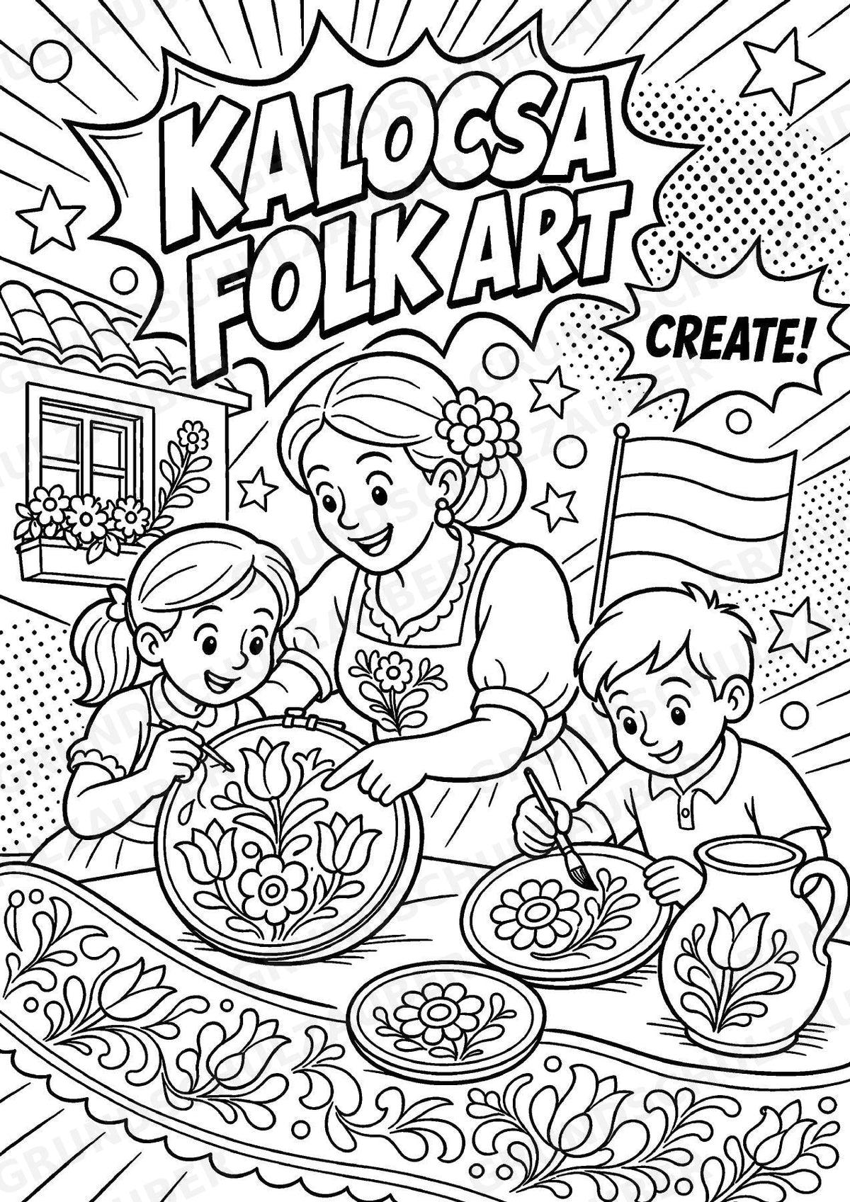 Ungarn POP Art Ausmalbilder 15 Malvorlagen – Materialseite 11