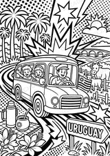 Uruguay POP Art Ausmalbilder 15 Malvorlagen – Materialseite 16