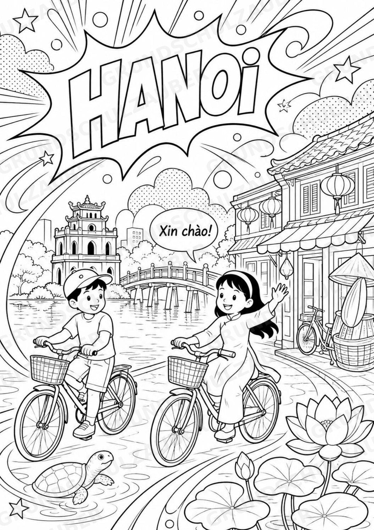 Vietnam POP Art Ausmalbilder 15 Malvorlagen – Materialseite 2